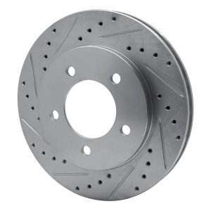 Ford Expedition Brake Rotor (1) - Front Left - R1 Concepts - Drilled & Slotted - Silver - `97-`02